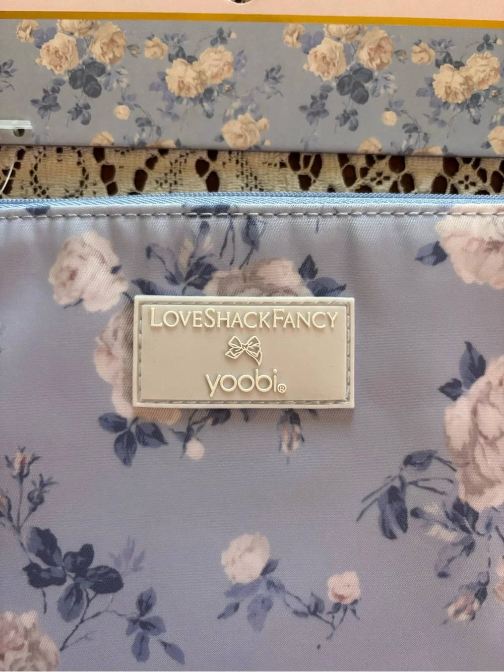 NWT loveshackfancy x yoobi floral pouch